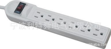 宁波利特舜电气 专供高品质美式插线板，6孔带雷击保护及小夜灯功能