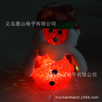 新款七彩闪光圣诞雪人小夜灯 点亮节日氛围的创意小礼品