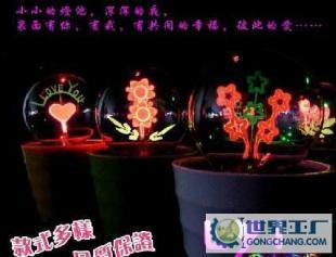 智能触控浪漫盆栽花火小夜灯 点亮生活之美与创意